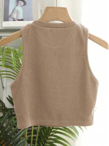 DAZY Casual Versatile Solid Color Tank Top, Summer