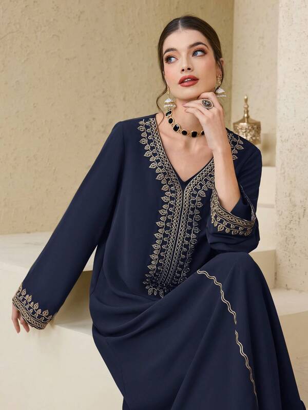 Al Najma Vestido largo de mujer de estilo turco y túnica árabe tradicional Abaya, Kaftan y Jalabiya, Modesto