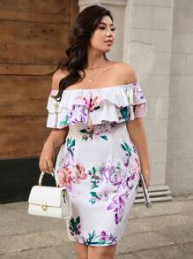 SHEIN Clasi Đầm bodycon dáng dài thanh lịch phong cách người nổi tiếng cỡ lớn cho nữ, thích hợp cho các buổi hẹn hò - Nhiều màu - Xem 7