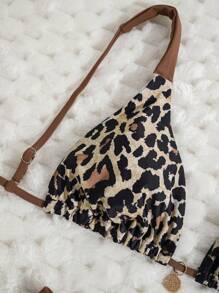 Leopard Print Bikini Set (Random Print), For Vacation & Beach - Multicolor - View 3