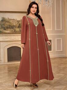 Al Najma 大码女士土耳其风格和阿拉伯传统长袍，朴素的卡夫坦