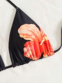 Swim Mod 1 件女式双面纯色细肩带挂脖比基尼上衣 - 彩色 - 查看 5