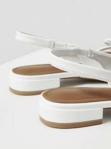 MOTF PREMIUM WHITE POINT TOE SLINGBACK SUMMER FLAT SANDALS - White - View 8