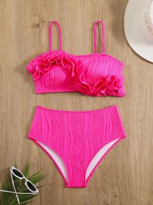 Swim Vcay Beach Summer Outfit For Women - Swimsuit Set - Pink - View 3