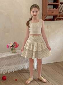 Blossori LMoss Tween Girls Skirts - Yellow - View 5