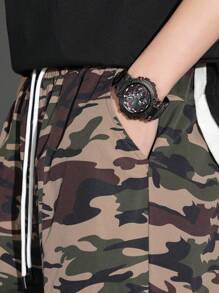 Manfinity EMRG Men's Camouflage Overalls Simple, Stylish And Casual Everyday