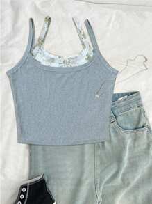 SHEIN EZwear Women's Plain Color Elegant Casual Tank Top, Suitable For Summer - Multicolor - View 3