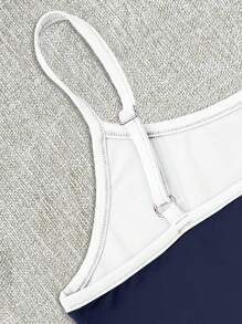 INAWLY Y2K 字母巴西国旗图案拼色夏季吊带背心，配撞色饰边 - 彩色 - 查看 3