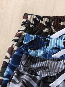 3pcs/Set Young Boy Casual Camouflage Print Drawstring Waist Pants Chic Outfits For Autumn/Winter - Multicolor - View 4