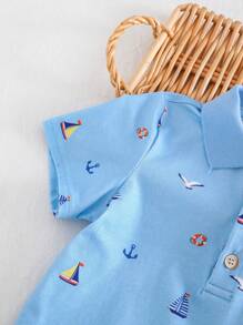 Cozy Pixies Set de 2 piezas con parte superior de punto de manga corta con cuello suave y pantalones cortos de cintura elástica para bebé niño