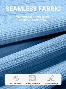 Easithlete 蓝色露背无袖无缝运动连体裤