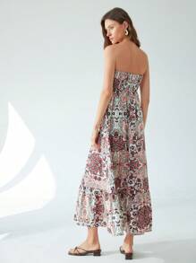 Aveloria Modichic Váy yếm hở vai họa tiết hoa hạt điều - Nhiều màu - Xem 4