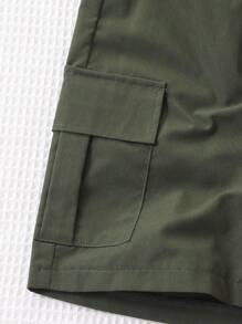 2pcs/Set Tween Boy Casual Street Style Daily Wear Shorts - Multicolor - View 3