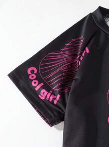 SHEIN 2pcs/Set Young Girl Summer Fashionable Floral Pattern Cargo Pants Set - Rose Red - View 7