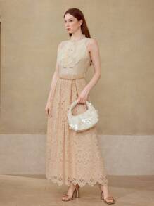 MOTF PREMIUM WOMEN'S FASHION SEQUIN ZIPPER TOP HANDLE BAG, SUITABLE FOR PARTIES - White - View 6