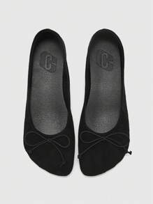 CUCCOO BIZCHIC أحذية نسائية مسطحة بشكل إصبعي لأسلوب الحياة اليومي البسيط - الأسود - مشاهدة 2