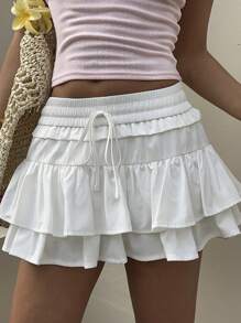 Sunnyshic Women Summer Simple Fashionable Cake Skirt, Suitable For Vacation