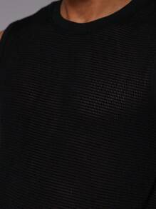 Musero Mesh Sleeveless Vest Tank Top For Spring Summer Holiday - Black - View 6