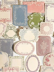 一盒 30 张简约创意浮雕便签纸，DIY 装饰拼贴手工材料，节日礼物，个性化剪贴簿学校文具返校