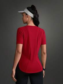 POWERISTA Powerista Women's Solid Color Round Neck Short Sleeve Casual Exercise Fitness T-Shirt