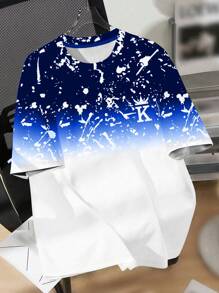 SHEIN Camiseta de manga corta y cuello redondo minimalista informal para niños preadolescentes, apta para el verano