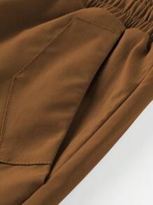 Claim Dot Shorts décontractés amples à poches cargo avec cordon de serrage à la taille pour hommes - Marron - Voir 6