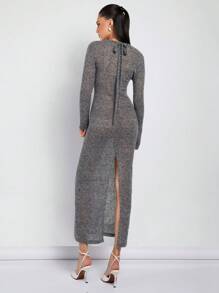 COSMINA Damen einfarbiges langärmliges Maxikleid, minimalistisch & modisch, geeignet für den Sommer