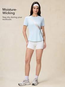 OutZeal Tee de sport à manches courtes pour femmes, ourlet incurvé, protection UPF50+ contre le soleil