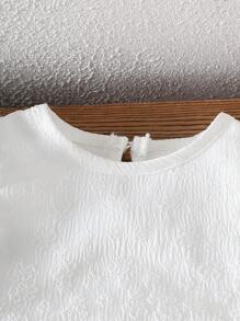 Body sin mangas con puntilla floral para bebé niña - Blanco - Ver 5