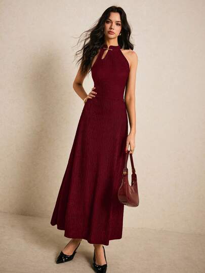 Poéselle 女士长款纯色连衣裙，无袖，简约时尚，适合夏季