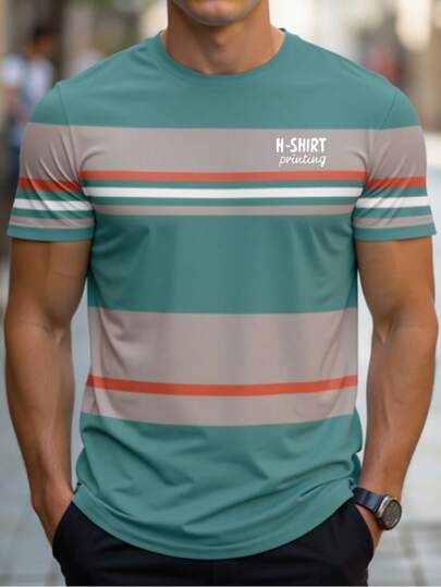 EGENSIO Camiseta de manga corta sencilla y de moda para hombres, apropiada para el verano