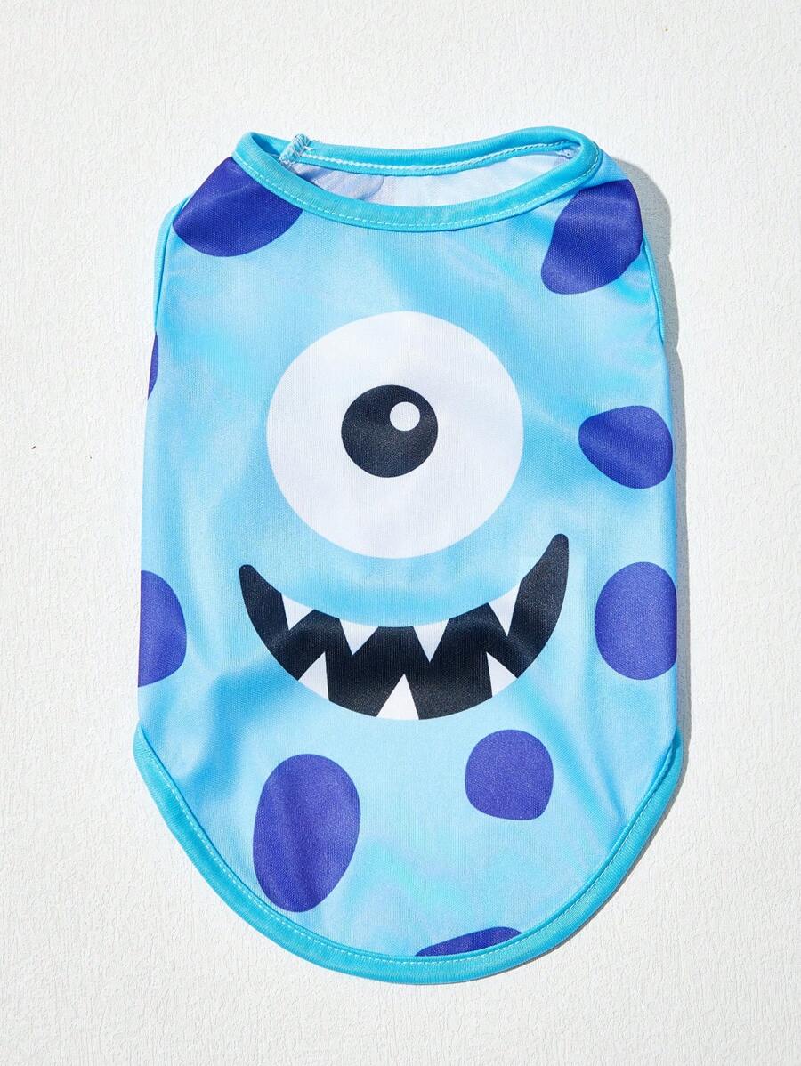 PETSIN 1 chiếc áo vest thoáng khí họa tiết chấm bi xanh hình chó và mèo dễ thương - Nhiều màu - Xem 1