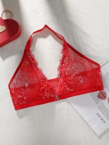 Seduluxe Romantic Lace Halter Neck Plus Size Lingerie, Simple Fashion Suitable For Summer - Red - View 6