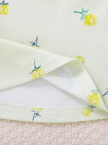 Young Girl Summer New Young Girls Minimalist Fresh Floral Print White Green Pink 3 Colors Suspender Top And Shorts 3pcs Set Clothes For Spring Summer - Multicolor - View 7