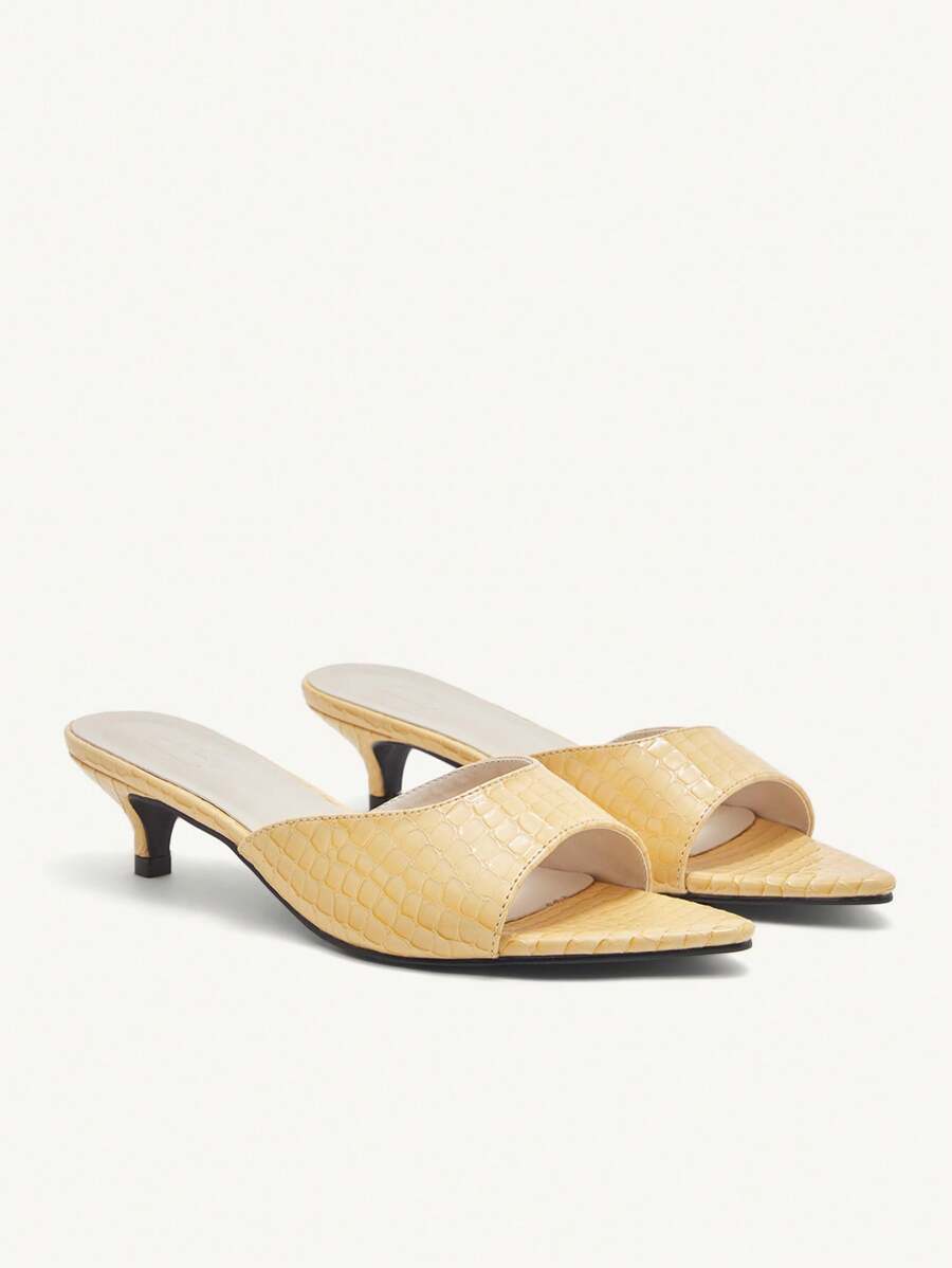 CUCCOO CHICEST Sandalias de mujer de tacón alto de punta fina y tacón de aguja, versátiles, para primavera y verano, con plataforma - Naranja - Ver 1