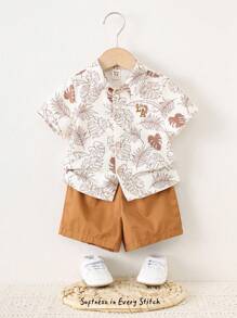 Cozy Pixies 2 Stück Baby Jungen Set: Kurzarmhemd mit Kragen und einfarbige Shorts mit Gummizug - Verschiedenfarbig - Übersicht 8