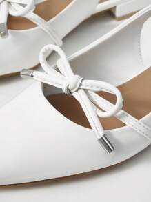 MOTF PREMIUM WHITE POINT TOE SLINGBACK SUMMER FLAT SANDALS - White - View 6