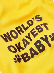 PETSIN 1pc Pet Dog/Cat Casual Sleeveless Vest With English Slogan Print, Versatile