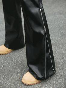 AXEPEAK Pantalones informales sueltos de estilo gótico para hombres, con bolsillo y estampado gráfico
