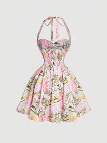 SHEIN MOD 女士浪漫花卉印花吊带连衣裙 - 彩色 - 查看 2