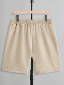 Manfinity RelaxMax Conjunto de camisa de manga corta con un solo abotonadura y bolsillo y shorts para hombre