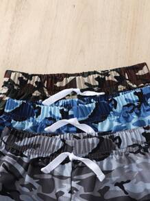3pcs/Set Young Boy Casual Camouflage Print Drawstring Waist Pants Chic Outfits For Autumn/Winter - Multicolor - View 5