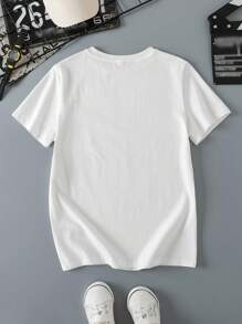 GARFIELD X SHEIN Tween Boys Casual Graphic Short Sleeve T-Shirt, Suitable For Summer
