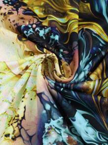 EMERY ROSE Đầm đi biển cổ tròn tay ngắn họa tiết hoa giản dị cho nữ - Vàng - Xem 3