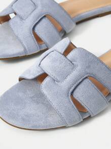 MOTF PREMIUM LIGHTWEIGHT WOVEN EMBOSSED MULE FLAT SANDALS