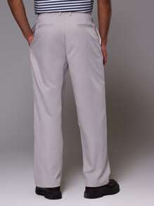 SHEIN X ELOISA & ORSON Musero Pantalones rectos con cintura plegable y doble pretina para hombres