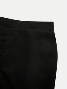 SHEIN Bộ 2 áo và quần họa tiết da báo Mỹ cổ điển cho bé gái tuổi teen - màu đen - Xem 7