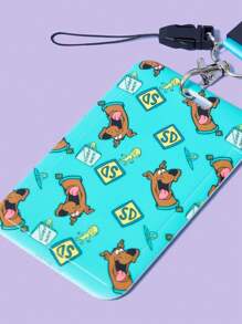 SCOOBY-DOO X SHEIN Dây đeo thẻ ID in hình chú chó ngoài hành tinh màu xanh lá cây dễ thương - màu xanh lá - Xem 1