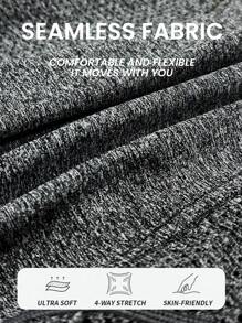 SHEIN Sport Studio Sudadera recortada sin costuras con mangas raglán gris