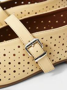 MOTF PREMIUM POINTELLE SQUARE TOE FLATS - Yellow - View 5